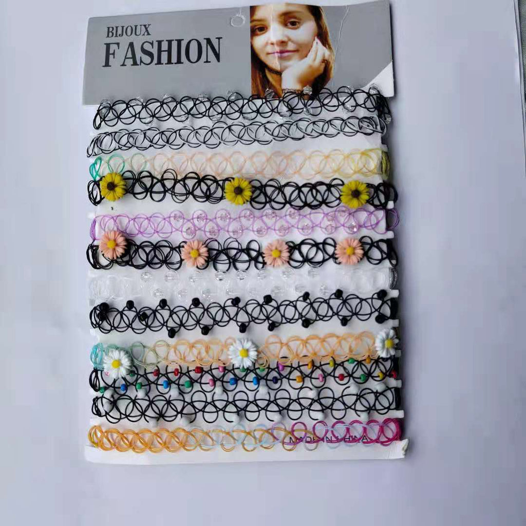 Hand-woven Fish Thread Tattoo Retro Collarbone Necklace Neck Chain Gothic Fish Thread Color Choker Gothic Jewelry for Women