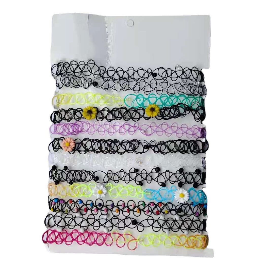 Hand-woven Fish Thread Tattoo Retro Collarbone Necklace Neck Chain Gothic Fish Thread Color Choker Gothic Jewelry for Women