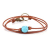 Handamde Leather Necklaces Semi Precious Stone Short Chokers   Necklace Women Statement Necklaces Jewelry
