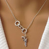 Handcuff And Gun Lariat Necklace - Law Enforcement - Police Officer Sheriff's Deputy - Gift For Her