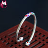 Handmade 100% 925 Sterling Silver Jewelry Thailand Fashion Enamel Bangle For Women Colorful Opening Bracelet 2020 Hot Sale
