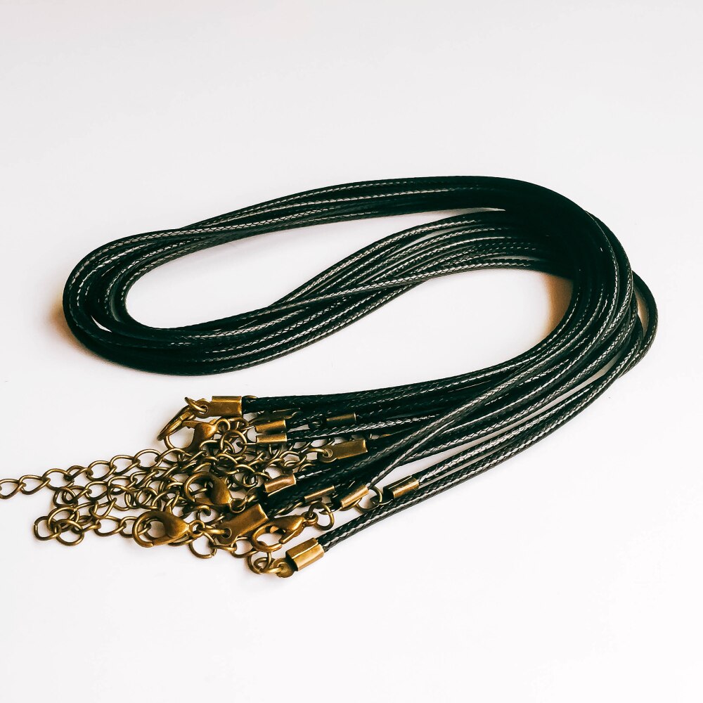 Handmade Adjustable Black Brown Artificial Leather Cord Lobster Clasp Chain Pendant Necklace Charms Jewelry Finding 20pcs 50cm