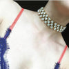 Handmade Big Rhinestone 3 Rows Choker Necklace Wedding Jewelry for Women  Crystal Clavicle Chain Collar Choker Necklace