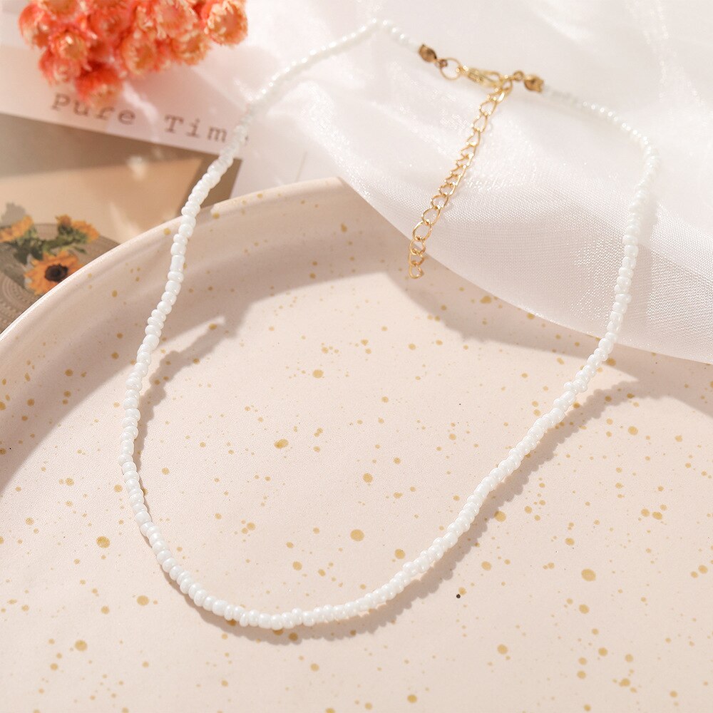 Handmade Bohemian Beads Chokers Necklaces for Women Girls Colorful Boho Short Clavicle Necklaces Jewelry  Gift