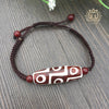 Handmade Braided Rope Nine Eye Dzi 13MM*40MM Adjustable Natural Bracelet Retro Style for Men and Women