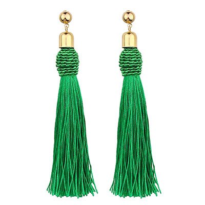Handmade Brincos Silk Tassel Fringed Earrings 2020 Trendy Black Red Yellow Green Long Dangels Ear Jewellery For Women 2E138