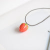 Handmade Ceramic Three-dimensional Strawberry Necklace Pendant Popular Fruit Jewelry #MZ422