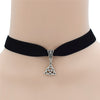 Handmade Chic Gifts Antique Celtics Knot Triquetra Trinity Cross Pendant Black Velvet Choker Necklace Unique Jewelry