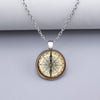 Handmade Compass Picture Glass Dome Cabochon Pendant Necklaces For Men Women Vintage Jewelry Accessories