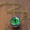 Handmade DIY Double Sided Pendant Necklace Dragon eye Art Photo Glass Cabochon Jewelry Chain Necklaces for Women