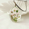 Handmade Dried Flower Necklace Gypsophila Time Dome Glass Pendant Leather Chain Boho Long Statement Necklaces Summer Jewelry