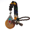 Handmade Ethnic Necklace Indian Bohemian Nepal Mala Buddhist Wood Beads Tibetan Fish Pendant Long Statement Necklaces Women Men