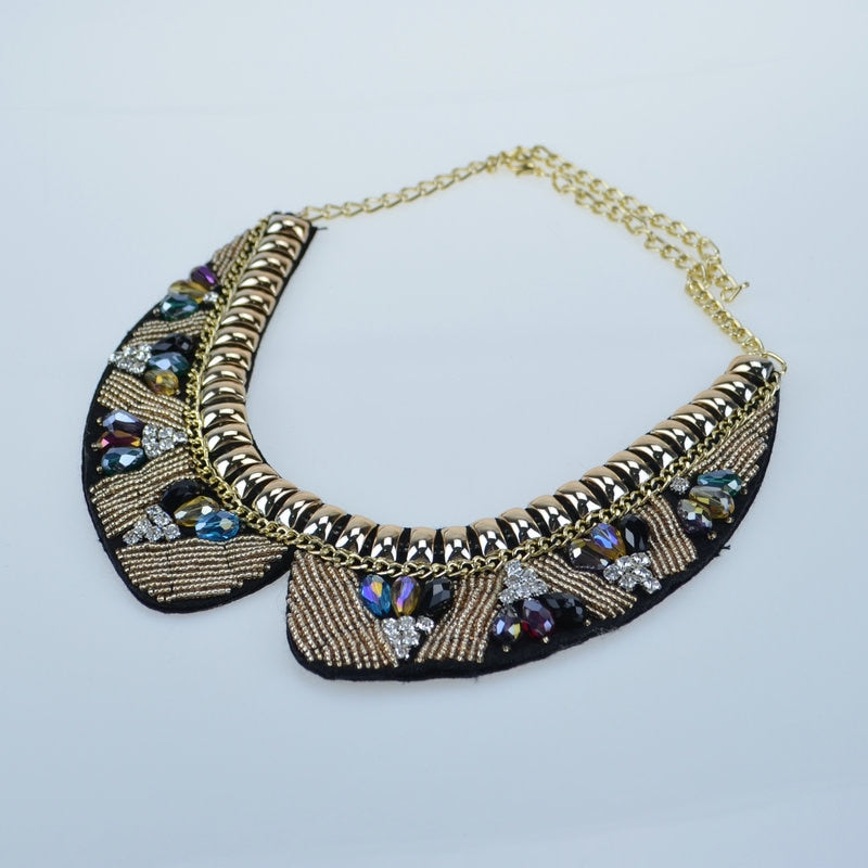 Handmade Bohemia Short crystal collar jewelry & Mixed color choker necklace & Trendy Women statement Necklaces