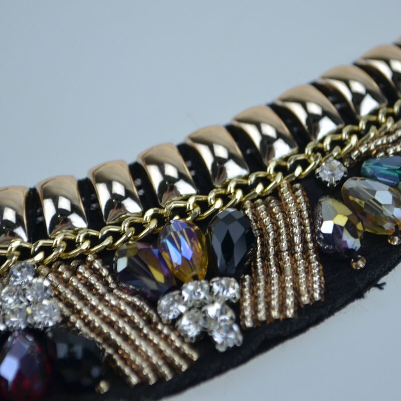 Handmade Bohemia Short crystal collar jewelry & Mixed color choker necklace & Trendy Women statement Necklaces