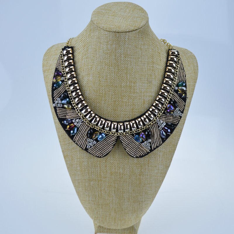 Handmade Bohemia Short crystal collar jewelry & Mixed color choker necklace & Trendy Women statement Necklaces