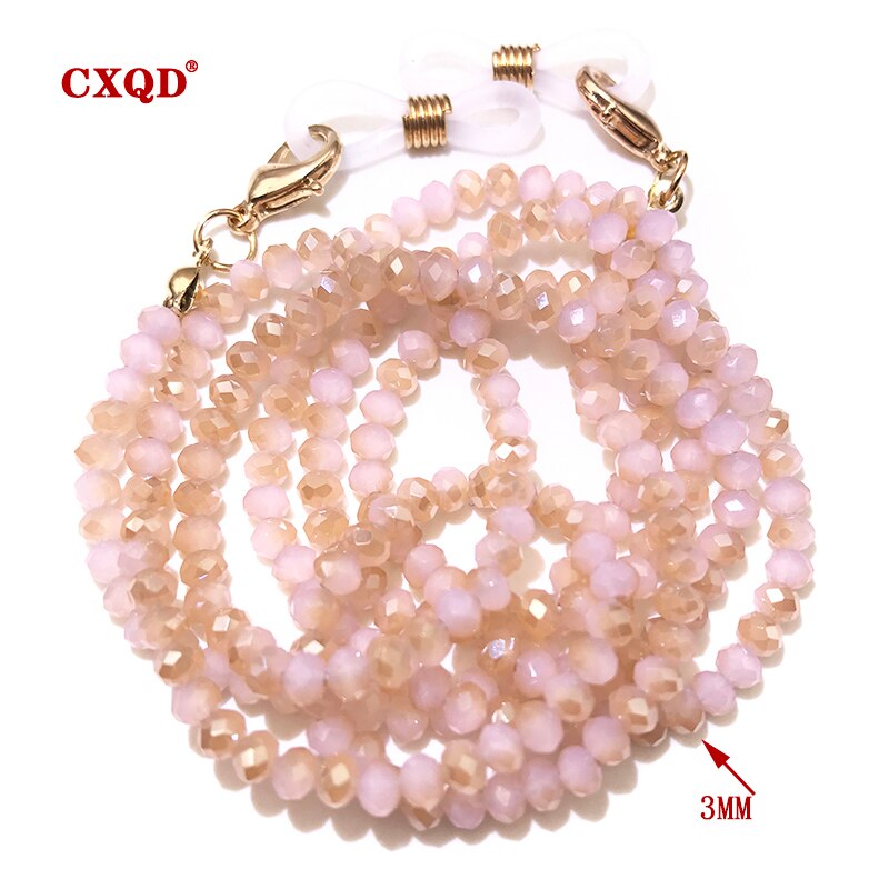 Handmade  Reading Glasses Chain For Women Sunglasses Cords Casual 3mm electroplated Glass Beaded Eyeglass Masks Chain