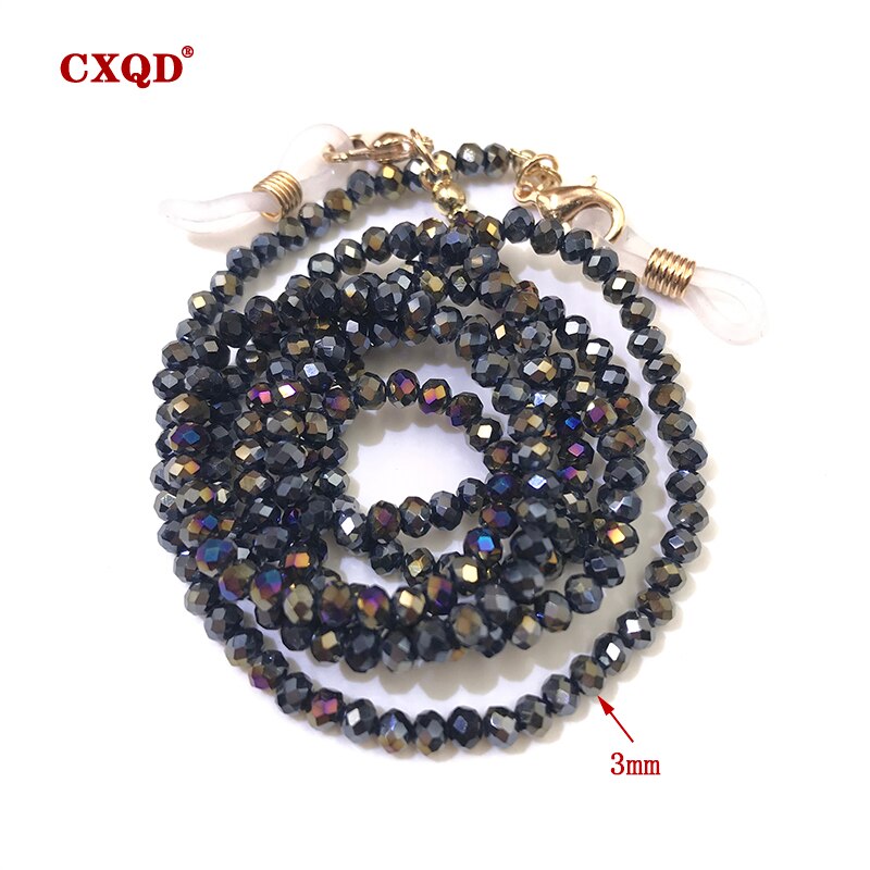 Handmade  Reading Glasses Chain For Women Sunglasses Cords Casual 3mm electroplated Glass Beaded Eyeglass Masks Chain