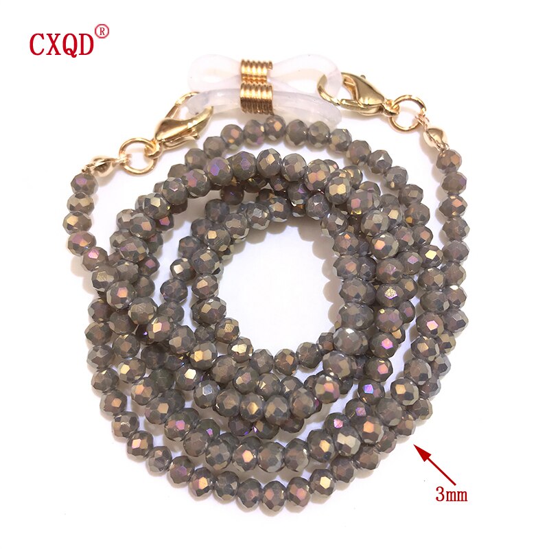 Handmade  Reading Glasses Chain For Women Sunglasses Cords Casual 3mm electroplated Glass Beaded Eyeglass Masks Chain