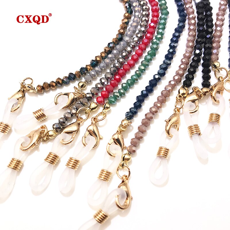 Handmade  Reading Glasses Chain For Women Sunglasses Cords Casual 3mm electroplated Glass Beaded Eyeglass Masks Chain