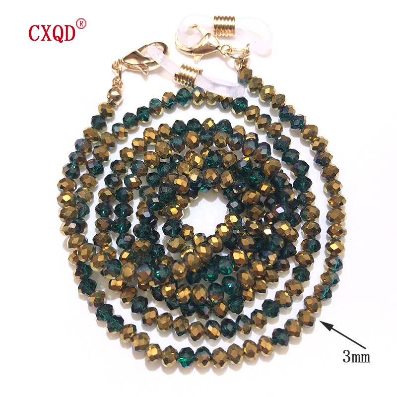 Handmade  Reading Glasses Chain For Women Sunglasses Cords Casual 3mm electroplated Glass Beaded Eyeglass Masks Chain