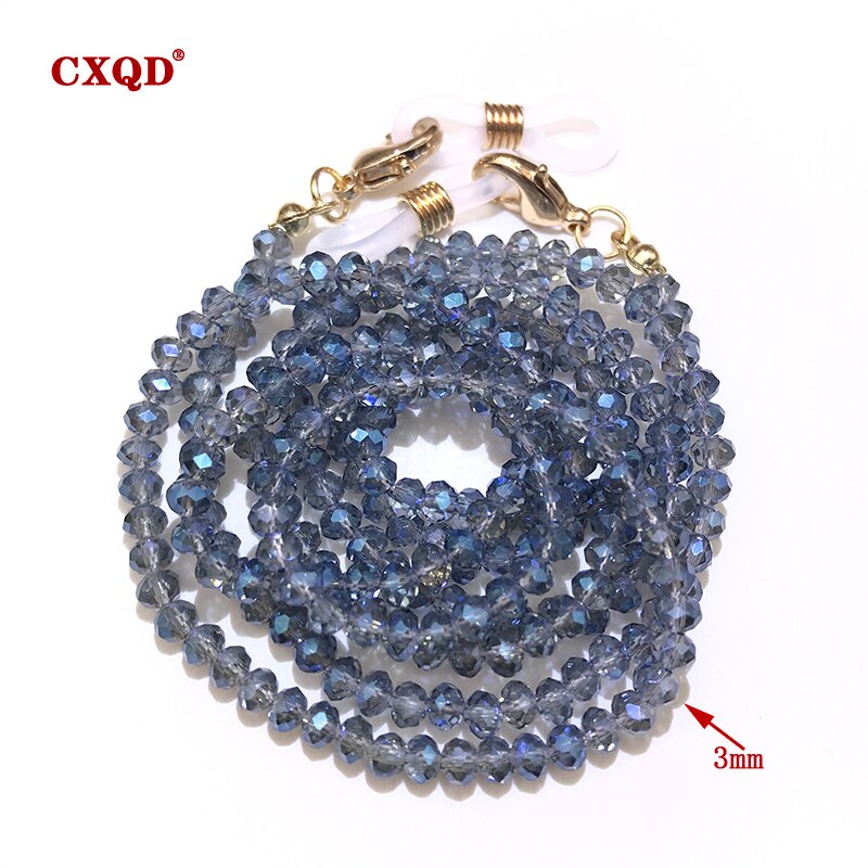 Handmade  Reading Glasses Chain For Women Sunglasses Cords Casual 3mm electroplated Glass Beaded Eyeglass Masks Chain