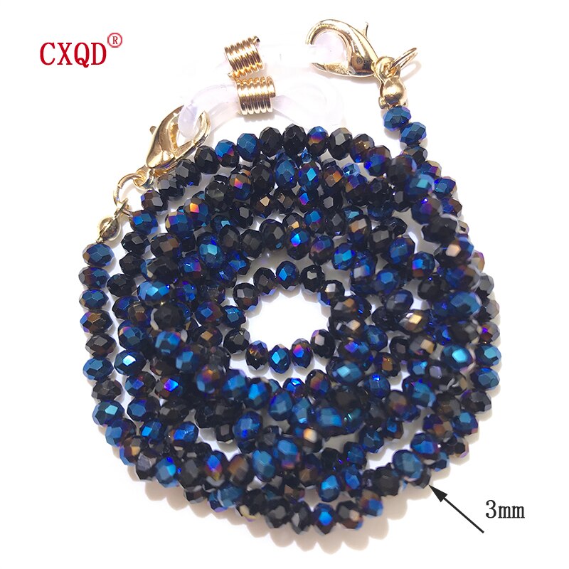 Handmade  Reading Glasses Chain For Women Sunglasses Cords Casual 3mm electroplated Glass Beaded Eyeglass Masks Chain