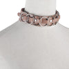 Handmade Women Ladies Gothic Punk Leather Metal  Round Choker Collar Necklace