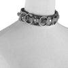 Handmade Women Ladies Gothic Punk Leather Metal  Round Choker Collar Necklace