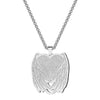 Handmade Fingerprint Angel Wing Charm Necklace For Women Men Couple Stainless Steel Jewelry Feather Necklace Gift