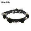 Handmade Harajuku PU Leather Spiked Flower Collar Necklace Kawaii Cosplay Slave Rose Spikes Pastel Gothic Punk Harajuku Choker