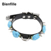 Handmade Harajuku PU Leather Spiked Flower Collar Necklace Kawaii Cosplay Slave Rose Spikes Pastel Gothic Punk Harajuku Choker