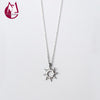 Handmade Hollow Sun Necklaces Pendants For Women Fashion Silver 925 Jewelry Cute Suny Party Wedding Necklace Long Chain D3568