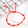 Handmade Lucky Red String Bracelet Amulet 7 Knots Protection Rope Man Women Gift