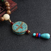 Handmade Men Nepal Ethnic Necklace Buddhist Mala Wood Beads Pendant Necklace Women Long Sweater Chain