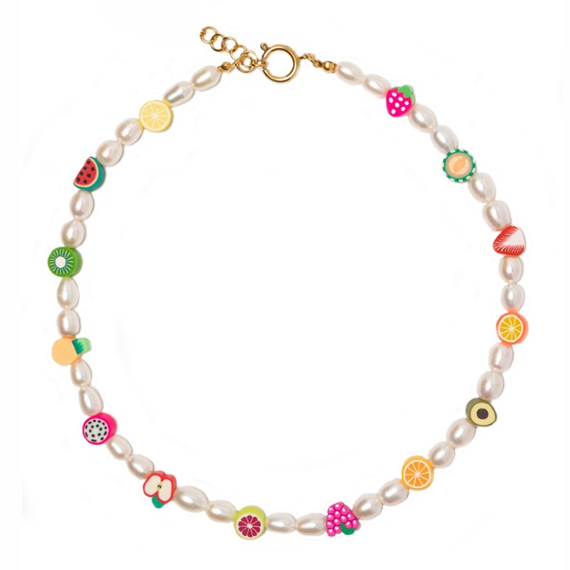 Handmade Natural Pearl Mix And Match Colorful Beaded Florets Ladies Short Necklace Jewelry Accessories Exquisite Gifts