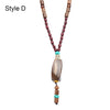 Handmade Nepal Buddhist Mala Wood Beads Pendant Necklace Unisex Boho Hippie Style Ethnic Long Pendant Men Women's Lucky Jewelry