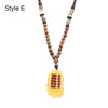 Handmade Nepal Buddhist Mala Wood Beads Pendant Necklace Unisex Boho Hippie Style Ethnic Long Pendant Men Women's Lucky Jewelry
