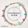 Handmade Pearl Soft Pottery Clay Heart Smiley Beaded Necklaces For Women Candy Color Flowers Smiley Choker Necklace Boho Jewelry