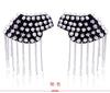 Handmade Rhinestones Bead Jewelery Chain Tassel Big Shoulder Epaulettes Badge Accessories Sewing Supplies 2pc