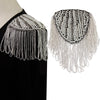 Handmade Rhinestones Bead Jewelery Chain Tassel Big Shoulder Epaulettes Badge Accessories Sewing Supplies 2pc