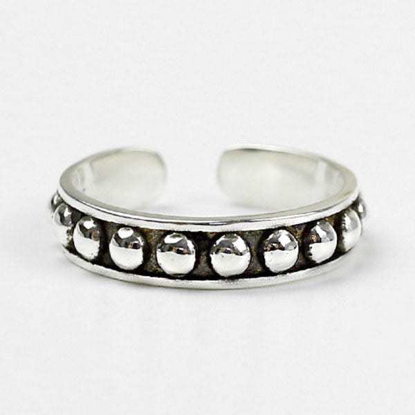 Handmade Round Bead Women Ring Vintage Thai Silver Open Finger Ring Silver 925 Jewelry Fine Geometric Joint Ring