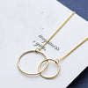 Handmade Simple Women Double Round Necklace Pendant 925 Sterling Silver Necklace Long Chain Christmas Gift Fashion Jewelry D3544