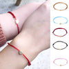 Handmade Stainless Steel Love Heart Charm Bracelet Thin Red Rope Thread String Wrist Bracelets For Men Women Couples Jewelry