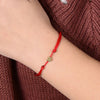 Handmade Stainless Steel Love Heart Charm Bracelet Thin Red Rope Thread String Wrist Bracelets For Men Women Couples Jewelry