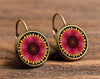 Handmade Sunflower Glass Cabochon Stud Earrings Fashion OM Symbol Earrings Jewelry Mandala Flower Earrings Online Shopping India
