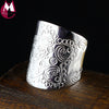 Handmade Thailand Chiang Mai Carving Plant Men Women Ring 100% 925 Sterling Silver Ring Fine Flower Round Jewelry Party SR59