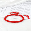 Handmade Tibetan Buddhist Lucky Rope Bracelets Bangles Black & Red Thread Adjustable Knots Bracelet for Women Men Wrist Jewelry