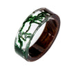 Handmade Wood and Resin Rings Green Moss Transparent Rings for Women Men Vintage Jewelry Bague Femme Best Gifts