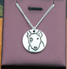 Handmade  cartoon retro Bull Terrier necklace animal dog   pendant jewelry