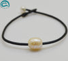 Handwork Leather Pearl Jewellery,100% Real Natural Pearls Brown Black Leather Bracelet,Fashion Women Girl Bracelet